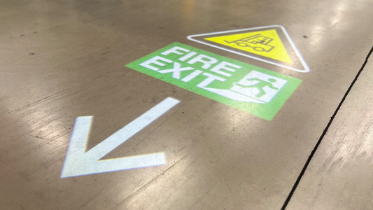 Projected signage is more adaptable to changing needs of modern manufacturers