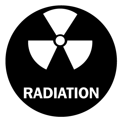 Radiation safety signage gobo.