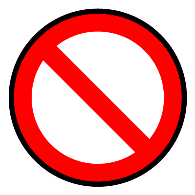 Red No Entry circle safety signage gobo.