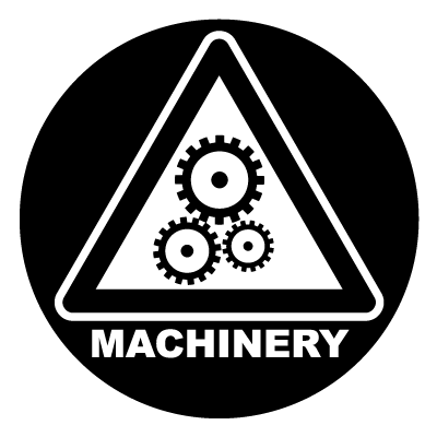 Machinery safety signage gobo.