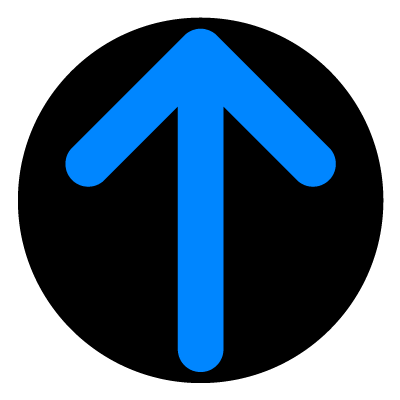 Blue wayfinder ahead arrow safety signage gobo.