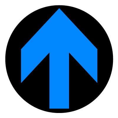 Blue arrow safety signage gobo.