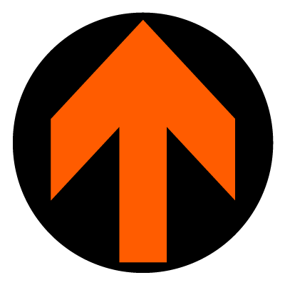 Orange arrow safety signage gobo.