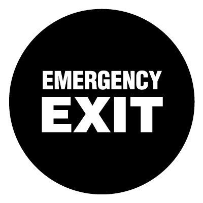 Emergency exit safety signage gobo.