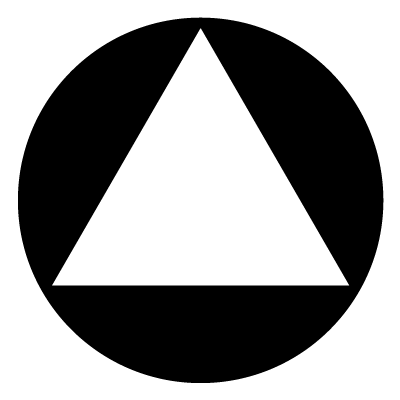 White triangle on a black circle gobo.