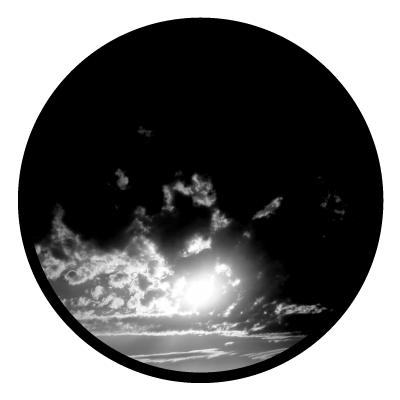 Greyscale sunset cloud gobo.