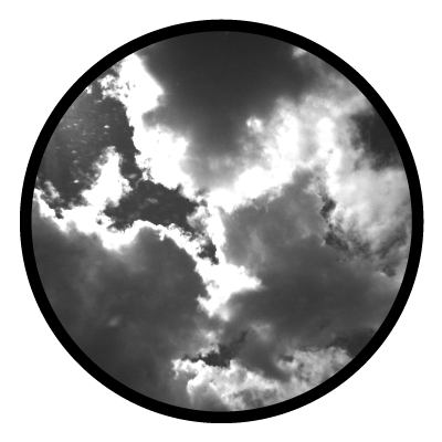 Cloudy skies greyscale photo gobo.